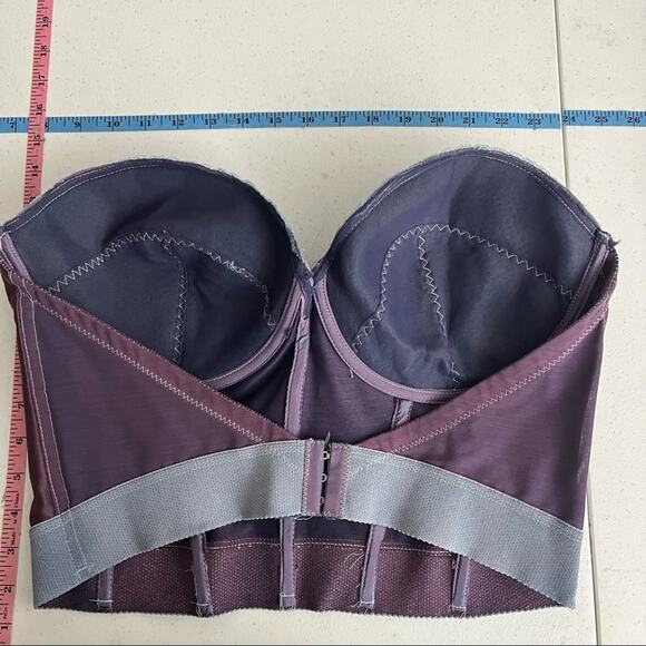 Marjorie 44D American VINTAGE 70s Violet Purple and Lilac Hand Dyed Bustier C - Picture 5 of 8